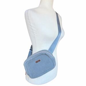 Zyia Blue Crossbody Bag Sherpa Fleece Belt Bag Fanny Pack